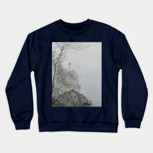 North Shore Lighthouse in the Fog Crewneck Sweatshirt